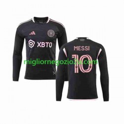 Maglia Inter Miami Lionel Messi 10 Uomo Trasferta Divisa 2023-2024 Manica Lunga