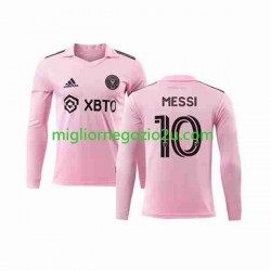 Maglia Inter Miami Lionel Messi 10 Uomo Casa Divisa 2023-2024 Manica Lunga