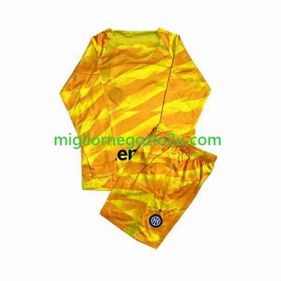 Maglia Inter Milan Portiere Bambino Casa Divisa 2023-2024 Manica Lunga