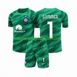 Maglia Inter Milan Sommer 1 Portiere Bambino Trasferta Divisa 2023-2024 Manica Corta