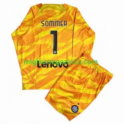 Maglia Inter Milan Sommer 1 Portiere Bambino Casa Divisa 2023-2024 Manica Lunga