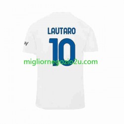 Maglia Inter Milan Lautaro Martinez 10 Uomo Trasferta Divisa 2023-2024 Manica Corta
