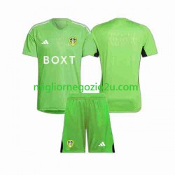 Maglia Leeds United Portiere Bambino Casa Divisa 2023-2024 Manica Corta