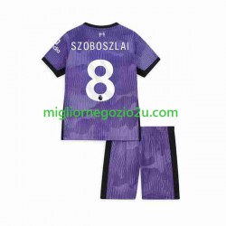 Maglia Liverpool Dominik Szoboszlai 8 Bambino Terza Divisa 2023 Manica Corta