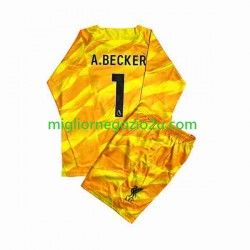 Maglia Liverpool A.Becker 1 Portiere Bambino Terza Divisa 2023-2024 Manica Lunga