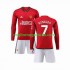 Maglia Manchester United Ronaldo 7 Bambino Casa Divisa 2023-2024 Manica Lunga