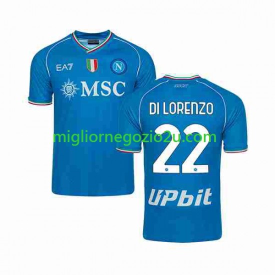 Maglia Napoli DI LORENZO 22 Uomo Casa Divisa 2023-2024 Manica Corta