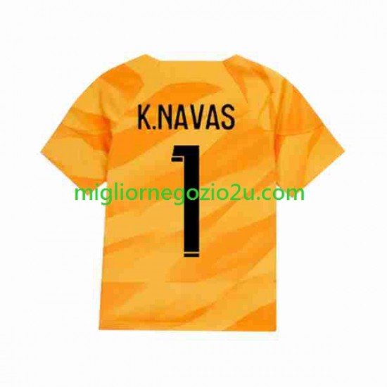 Maglia Paris Saint-Germain K.NAVAS 1 Portiere Uomo Trasferta Divisa 2023-2024 Manica Corta