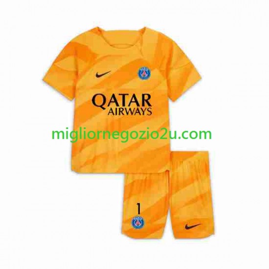 Maglia Paris Saint-Germain K.NAVAS 1 Portiere Bambino Trasferta Divisa 2023-2024 Manica Corta