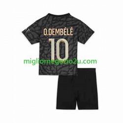 Maglia Paris Saint-Germain O.Dembele 10 Bambino Terza Divisa 2023-2024 Manica Corta