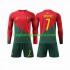 Maglia Portogallo Ronaldo 7 Bambino Casa Divisa Mondiali 2022 Manica Lunga