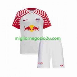 Maglia RB Leipzig Bambino Casa Divisa 2023-2024 Manica Corta