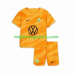 Maglia VfL Wolfsburg Portiere Bambino Casa Divisa 2023-2024 Manica Corta