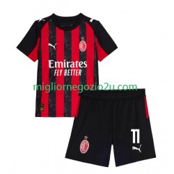 Maglia AC Milan Christian Pulisic 11 Bambino Casa Divisa 2025-2026 Manica Corta