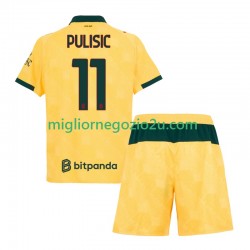 Maglia AC Milan Christian Pulisic 11 Bambino Terza Divisa 2025-2026 Manica Corta