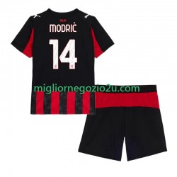 Maglia AC Milan Modrić Luca 14 Bambino Casa Divisa 2025-2026 Manica Corta