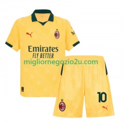 Maglia AC Milan Rafael Leao 10 Bambino Terza Divisa 2025-2026 Manica Corta