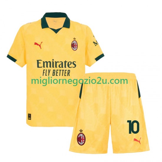 Maglia AC Milan Rafael Leao 10 Bambino Terza Divisa 2025-2026 Manica Corta
