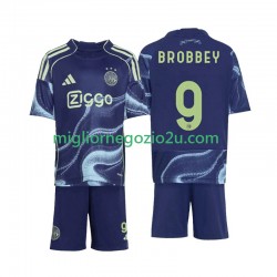 Maglia AFC Ajax Brian Brobbey 9 Bambino Trasferta Divisa 2025-2026 Manica Corta