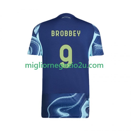 Maglia AFC Ajax Brian Brobbey 9 Uomo Trasferta Divisa 2025-2026 Manica Corta