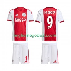 Maglia AFC Ajax Brian Brobbey 9 Bambino Casa Divisa 2025-2026 Manica Corta