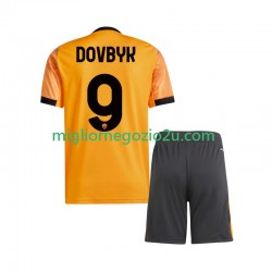 Maglia AS Roma Artem Dovbyk 9 Bambino Trasferta Divisa 2025-2026 Manica Corta