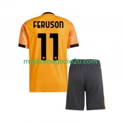 Maglia AS Roma Evan Ferguson 11 Bambino Trasferta Divisa 2025-2026 Manica Corta