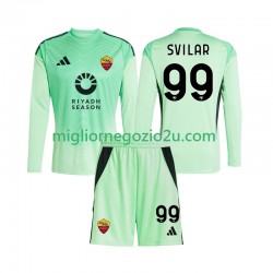Maglia AS Roma Mile Svilar 99 Portiere Bambino Trasferta Divisa Quarta Divisa 2025-2026 Manica Lunga