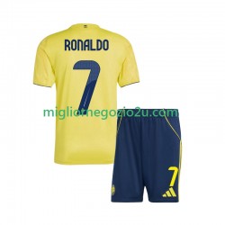 Maglia Al Nassr Cristiano Ronaldo 7 Bambino Casa Divisa 2025-2026 Manica Corta