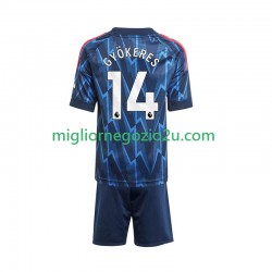 Maglia Arsenal Viktor Gyokeres 14 Bambino Trasferta Divisa 2025-2026 Manica Corta