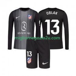 Maglia Atlético Madrid Jan Oblak 13 Portiere Bambino Trasferta Divisa 2025-2026 Manica Lunga