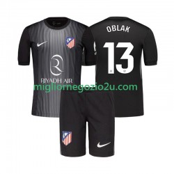 Maglia Atlético Madrid Jan Oblak 13 Portiere Bambino Trasferta Divisa 2025-2026 Manica Corta