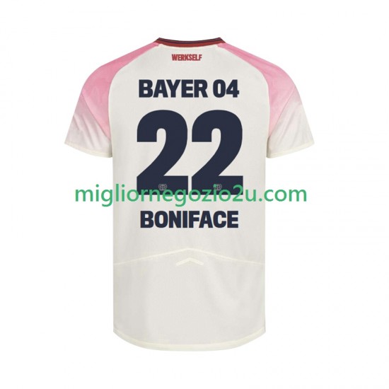 Maglia Bayer 04 Leverkusen Victor Boniface 22 Uomo Trasferta Divisa 2025-2026 Manica Corta