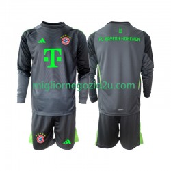 Maglia FC Bayern München Portiere Bambino Trasferta Divisa 2025-2026 Manica Lunga