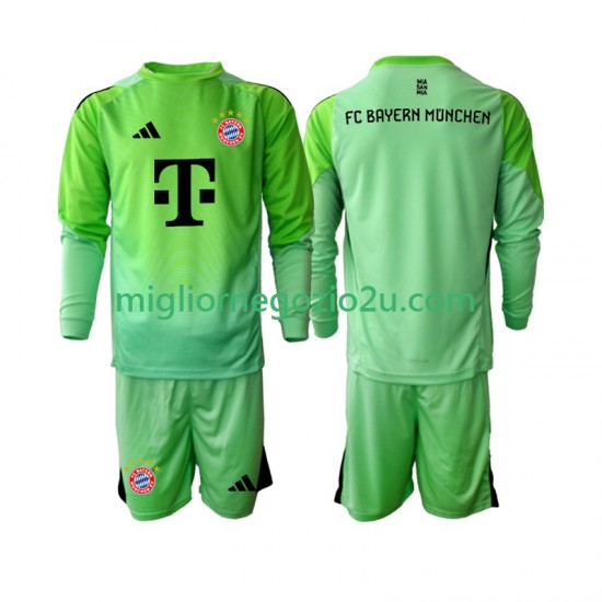 Maglia FC Bayern München Portiere Bambino Casa Divisa 2025-2026 Manica Lunga