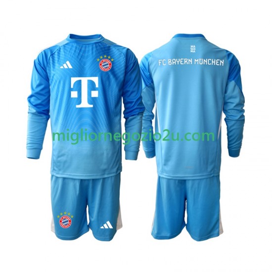 Maglia FC Bayern München Portiere Bambino Terza Divisa 2025-2026 Manica Lunga