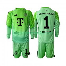 Maglia FC Bayern München Neuer 1 Portiere Bambino Casa Divisa 2025-2026 Manica Lunga