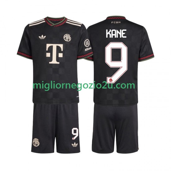 Maglia FC Bayern München Harry Kane 9 Bambino Terza Divisa 2025-2026 Manica Corta