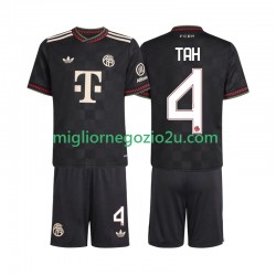 Maglia FC Bayern München Jonathan Tah 4 Bambino Terza Divisa 2025-2026 Manica Corta