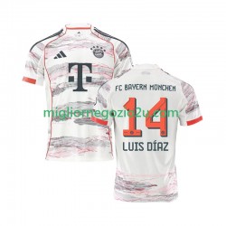Maglia FC Bayern München Luis Diaz 14 Uomo Trasferta Divisa 2025-2026 Manica Corta
