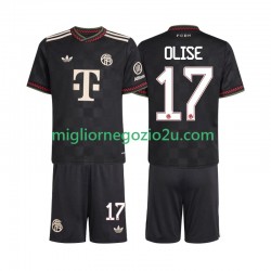 Maglia FC Bayern München Michael Olise 17 Bambino Terza Divisa 2025-2026 Manica Corta