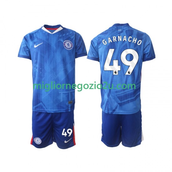 Maglia Chelsea Alejandro Garnacho 49 Bambino Casa Divisa 2025-2026 Manica Corta