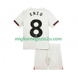 Maglia Chelsea Enzo Fernandez 8 Bambino Trasferta Divisa 2025-2026 Manica Corta