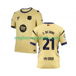 Maglia FC Barcelona Frenkie de Jong 21 Champions League Uomo Trasferta Divisa 2025-2026 Manica Corta