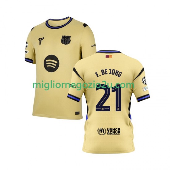 Maglia FC Barcelona Frenkie de Jong 21 Champions League Uomo Trasferta Divisa 2025-2026 Manica Corta