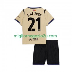 Maglia FC Barcelona Frenkie de Jong 21 UCL Bambino Trasferta Divisa 2025-2026 Manica Corta