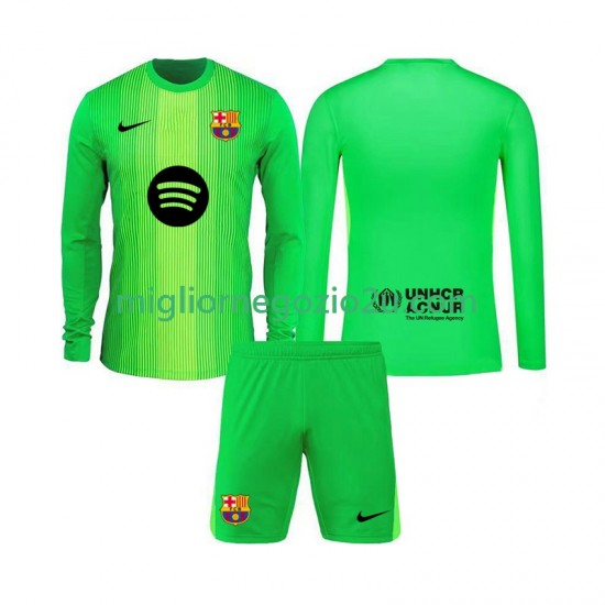 Maglia FC Barcelona Portiere Bambino Casa Divisa 2025-2026 Manica Lunga