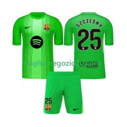 Maglia FC Barcelona Szczesny 25 Portiere Bambino Casa Divisa 2025-2026 Manica Corta