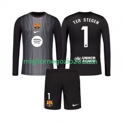 Maglia FC Barcelona Ter Stegen 1 Portiere Bambino Terza Divisa 2025-2026 Manica Lunga