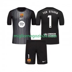 Maglia FC Barcelona Ter Stegen 1 Portiere Bambino Terza Divisa 2025-2026 Manica Corta
